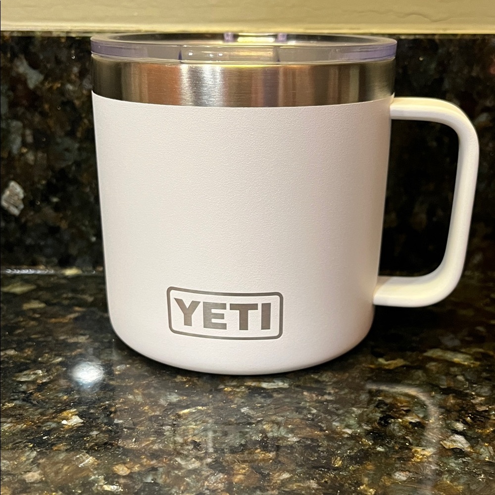YETI 14oz. White Mug with Clear Lid